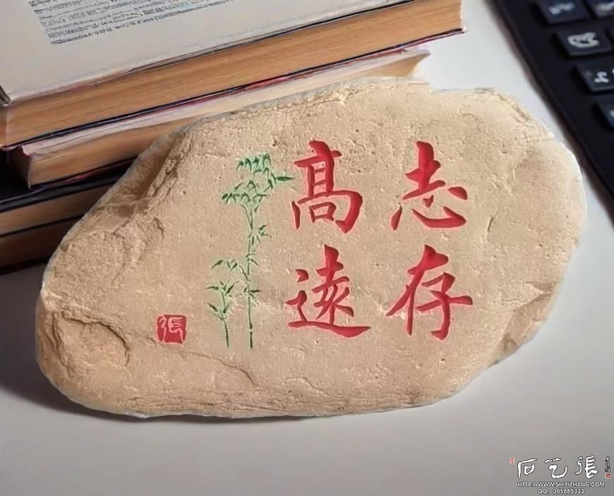 《志存高远》石头刻字